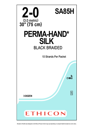PERMA-HAND* Silk Sutures Black 75cm 2-0 Non Needled - Box/36