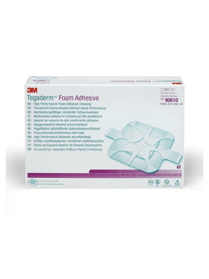 Foam Adhesive Dressing Tegaderm 3M Square 8.8cm x 8.8cm
