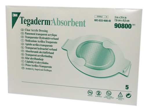 3M™ Tegaderm Absorbent Acrylic Dressing, Small 7.6cmx9.5cm