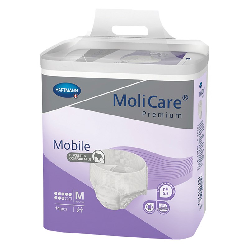 MoliCare Premium Mobile, Medium 80-120cm 8 Drops Unisex - Ctn/3