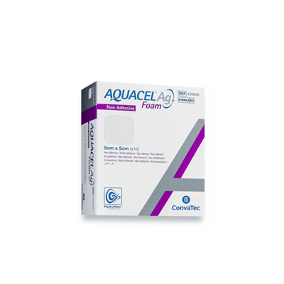 Hydrofiber Foam Dressing AQUACEL Ag Non-Adhesive Square 5cm x 5cm