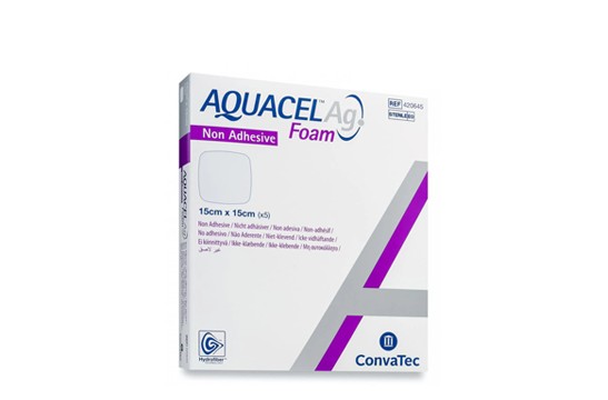 Hydrofiber Foam Dressing AQUACEL Ag Non-Adhesive Square 15cm x 15cm