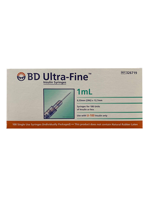 Insulin Syringe 1mL 29G - Box/100