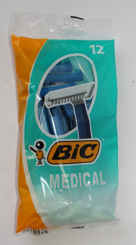 BIC MEDICAL SINGLE BLADE RAZORS - Pkt/12