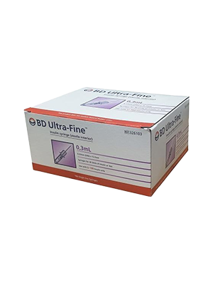 BD Ultra-Fine Insulin Syringe 0.3mL 29G x 12.7mm - Box/100