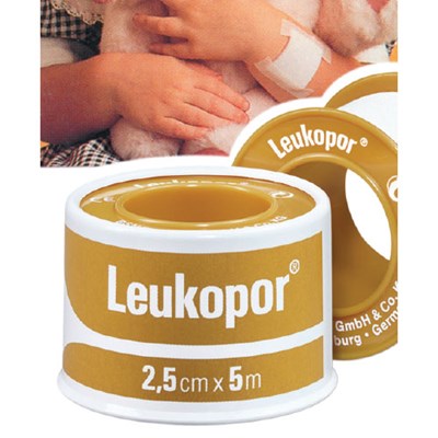 Leukopor Hypoallergenic Surgical Adhesive Paper Tape 2.5cm X 9.2m 