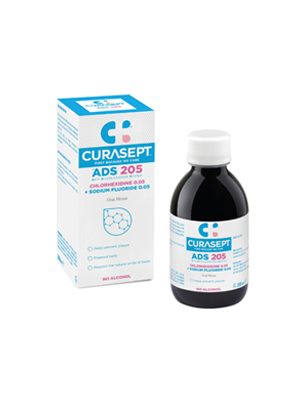 Curasept Mouth Rinse 0.05% Chlorhexidine and Sodium Fluoride 200ml