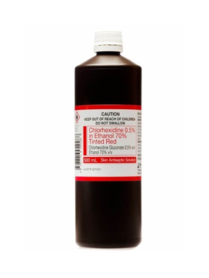 Chlorhexidine 0.5% Alcohol 70% 500mL Red Tint