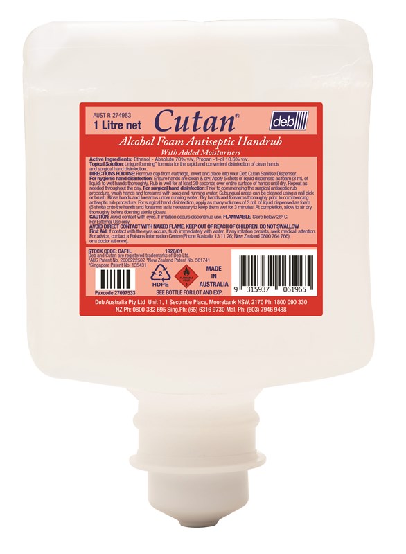 Cutan® Alcohol Foam Antiseptic Handrub 1L - Ctn/6
