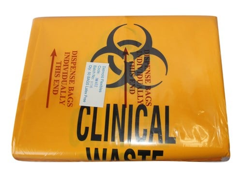 Clinical Waste Bags 40L 72x30x28cm 60UM - Pkt/50