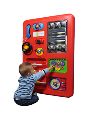 Wall Mounted Interactive Waiting Room Play Panel Red- 980 x 700mm