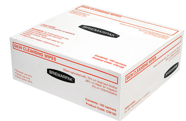 ALCOHOL WIPES 70% with 2% CHLORHEXIDINE - Ctn/1000