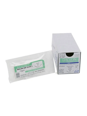 Daclon Suture Non-Absorbable Monofilament 2-0 EP3 75cm Green Box 12