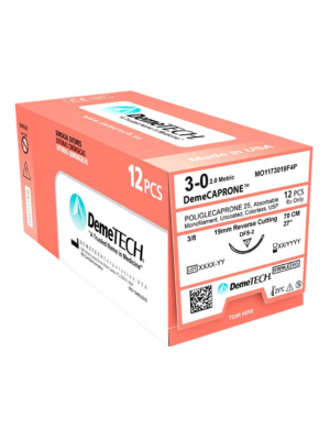 Absorbable Monofilament Suture DemeCAPRONE USP 4/0 19mm 3/8 Circle PCSP 45cm Box of 12