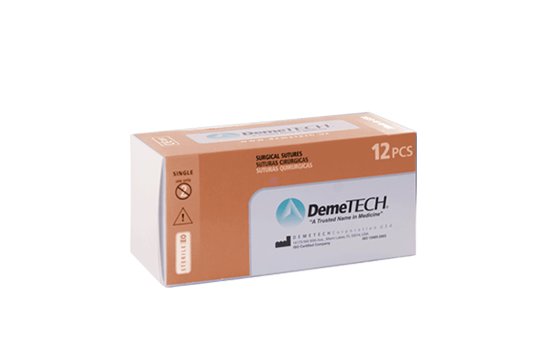 Demetech Demecaprone Absorbable Suture 4/0 16MM 3/8 PPRC 70CM