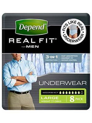 Depend Real Fit Men Underwear Large - Ctn/4