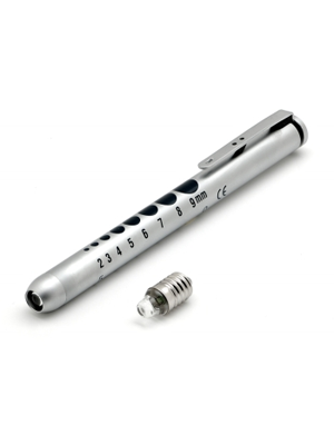 Diagnostic Chrome Aluminium LED Penlight Torch with Dilation Guide