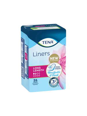 TENA Liner Long Length Light Absorbent 26 Pack - Ctn/156