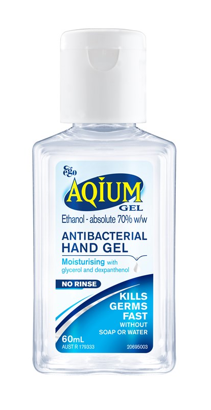 Aqium Antibacterial Hand Sanitiser, Bottle 60mL