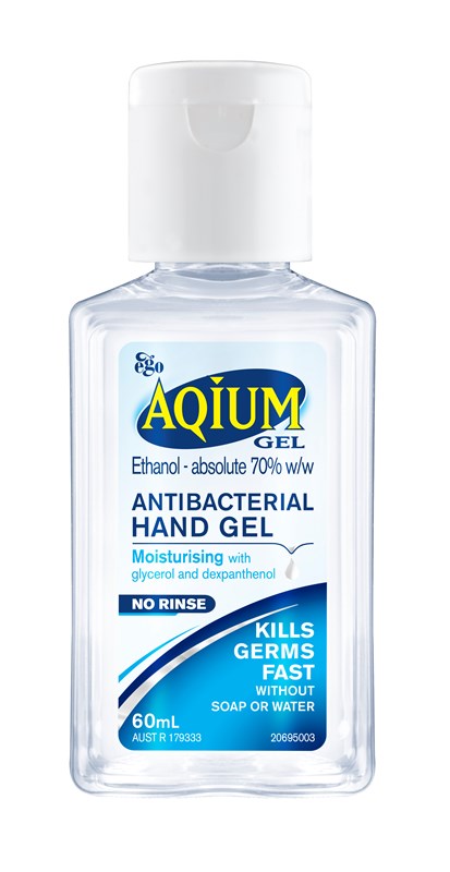 Aqium Antibacterial Hand Sanitiser, Bottle 60mL - Each