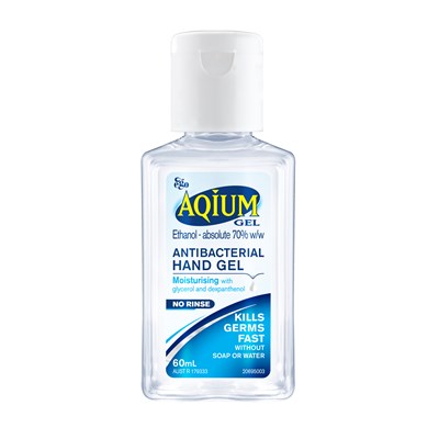 Aqium Antibacterial Hand Sanitiser, Bottle 60mL