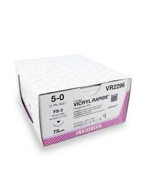 VICRYL RAPIDEĀ® Absorbable Sutures Undyed 5-0 75cm FS-3 16mm - Box/36