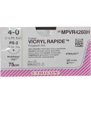 VICRYL RAPIDE® Sutures Undyed 75cm 4-0 PS-2 19mm - Box/36