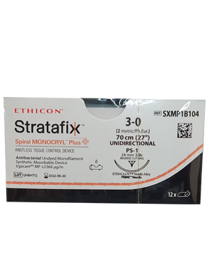 STRATAFIX™ Spiral Monocryl® Plus Suture, Undyed 3-0 70cm - Box/12