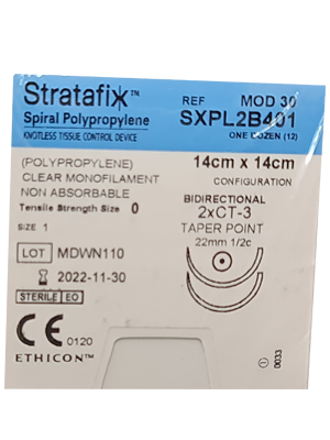 STRATAFIX™ Spiral Polypropylene Suture Undyed 0 14cm CT-3 -Box/12