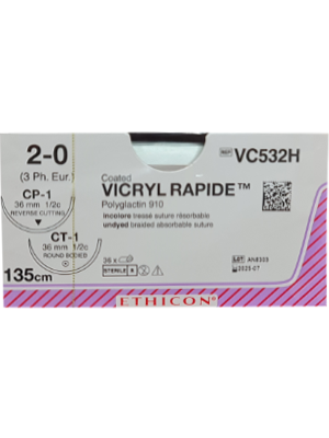 VICRYL RAPIDEĀ® Sutures Undyed 135cm 2-0 CT-1/CP-1 36mm - Box/36