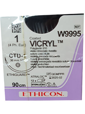 Coated VICRYL™ Sutures Violet 90cm 1 CTD-1 36mm - Box/12