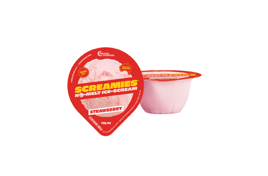 SCREAMIES No-Melt Ice-Scream Strawberry 120g - 12 Pack