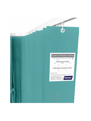 Haines Antimicrobial Disposable Medical Curtains Green, 4.5m x 2m