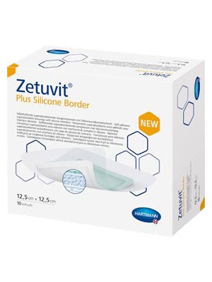 Zetuvit Plus Silicone Border Dressing 12.5cm x 12.5cm - Box/10