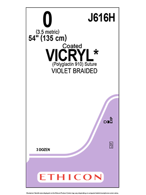 VICRYL® Absorbable Suture Violet 0 70cm Non Needled- Box/36