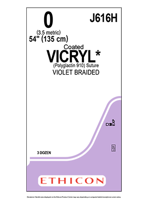 Coated VICRYL® Suture Absorbable Violet 0 135cm - Box/36