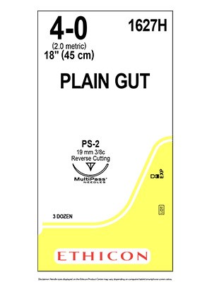 PLAIN GUT Sutures Yellowish Tan 45cm 4-0 PS-2 19mm - Box/36