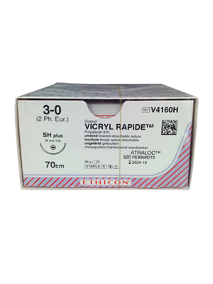 VICRYL RAPIDEĀ® Absorbable Sutures Undyed 3-0 70cm SH 26mm - Box/36