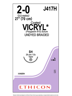 Coated VICRYL Absorbable Sutures Absorbable Undyed 2-0 70cm
