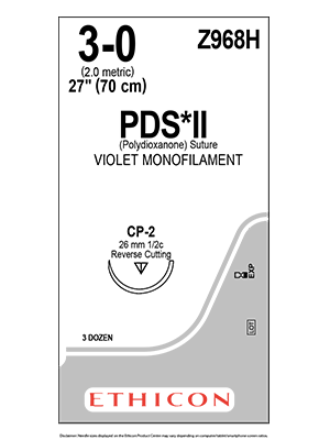 PDS*II Sutures Violet 70cm 3-0 CP-2 26mm - Box/36