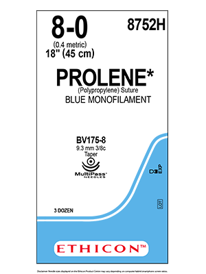 PROLENEĀ® Polypropylene Blue 45cm 8-0 BV175-8 9.3mm - Box/36