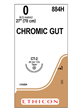 Surgical Gut Sutures (Chromic) Undyed 70cm 0 CT-2 26mm - Box/36