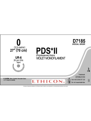 PDS™ II Sutures Violet 70cm 0 UR-6 27mm - Box/36