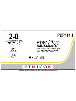 PDS Plus Antibacterial Sutures Violet 2-0 70cm - Box/36
