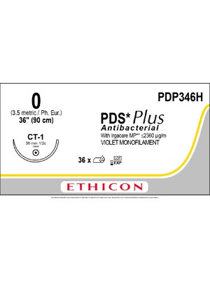 PDS® Plus Antibacterial Suture Violet 0 90cm CT-1 36mm - Box/36