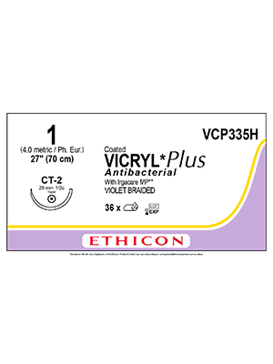 Coated VICRYL* Plus Antibacterial Sutures Violet 70cm 1 CT-2