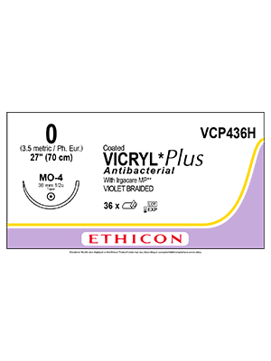 VICRYL® Plus Antibacterial Violet 70cm 0 MO-4 36mm - Box/36 