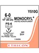 MONOCRYL® Poliglecaprone 25 Suture, Undyed 6-0 45cm PS-6 - Box/12