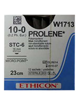 PROLENE* Polypropylene Sutures Blue 23cm 10-0 STC-6 16mm - Box/12