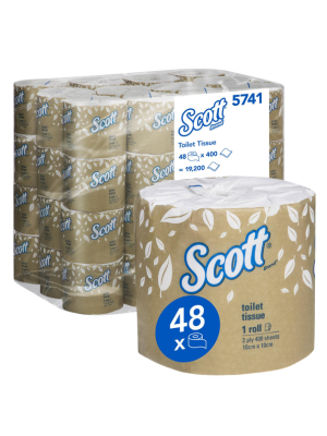 SCOTT® Small Roll Toilet Tissue 2-Ply 400 Sheets Carton 48